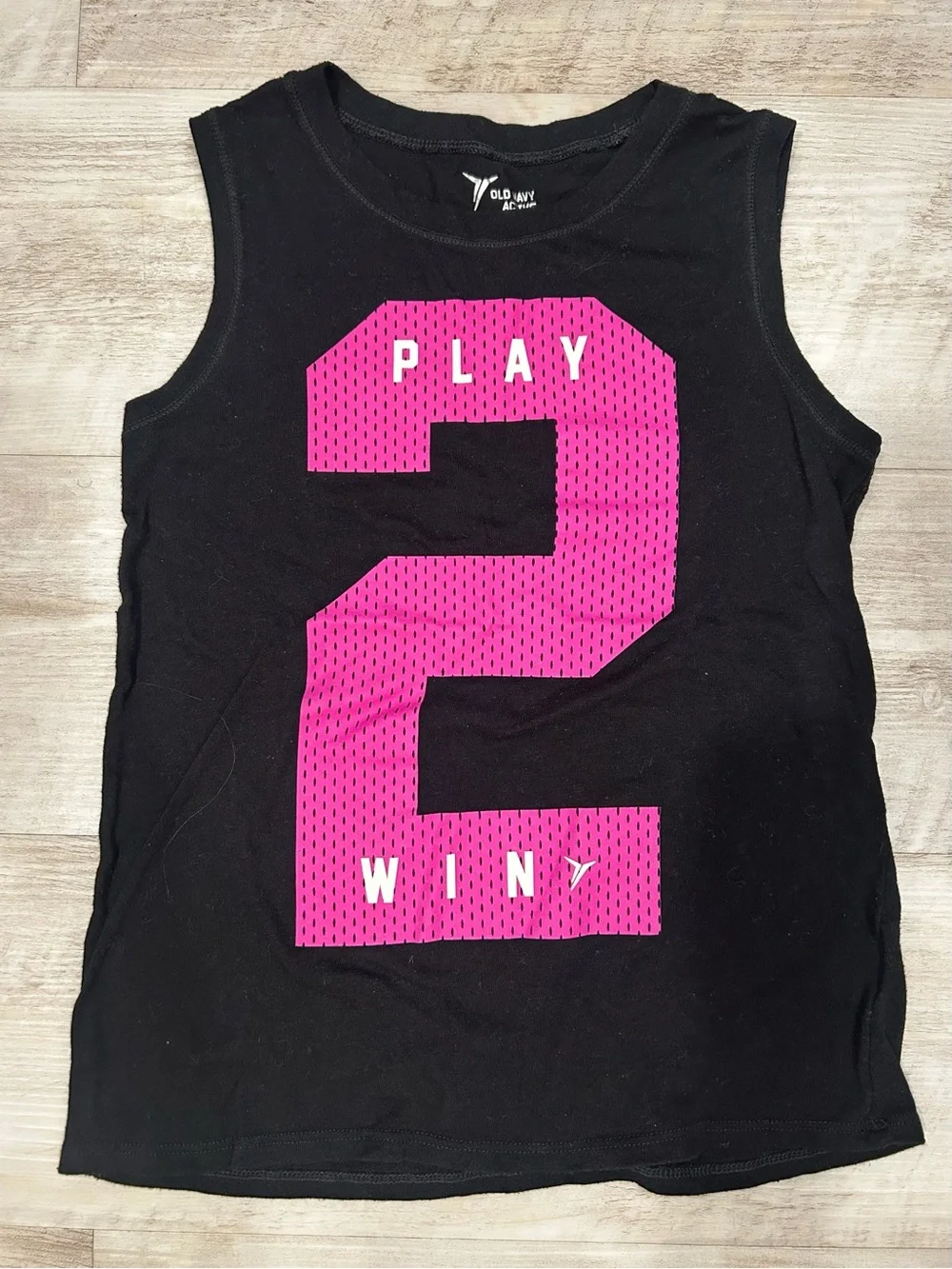 Old Navy Athletic Tanks Lot of 3: 'Run Wild' Racerback, ‘Play 2 Win’ Tank, Grey